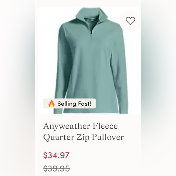 Lands' End Women’s Quarter Zip Fleece in Blue - Picture 8 of 8